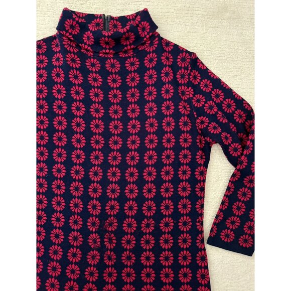 Vintage Knit Sweater Dress Size 14 Red Navy Made in Italy Australian Wool - Picture 2 of 10